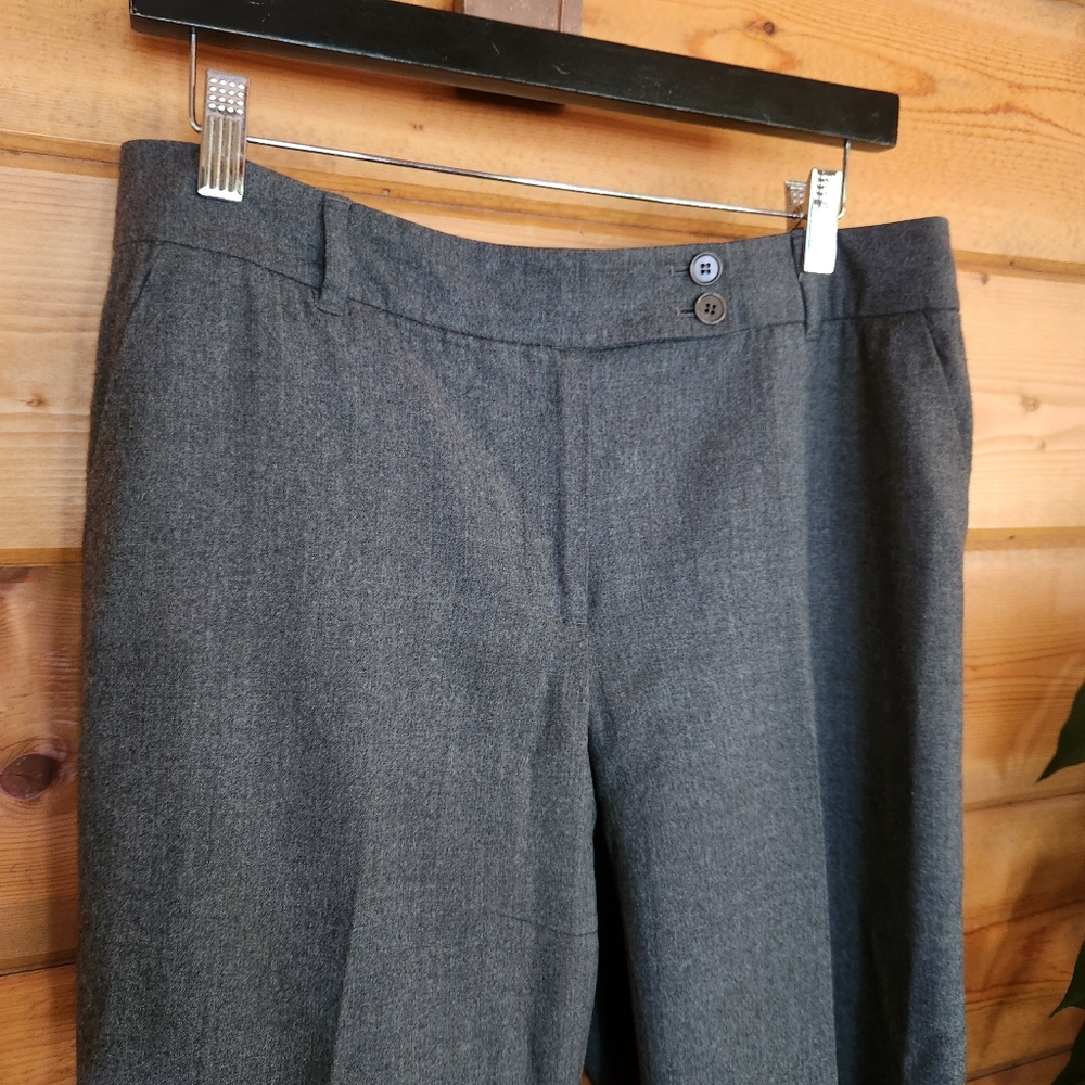Talbots Heritage Wool Dress Pants Trousers Wide Straight Gray Lined Sz 10 X 29" - Picture 2 of 10